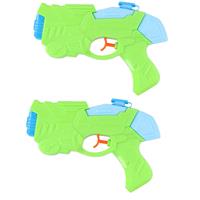 2x stuks Waterpistolen/waterpistool groen van 19 cm 30 ml kinderspeelgoed Multi