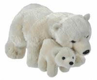 Wild Republic knuffel mama & baby ijsbeer 30 cm pluche wit