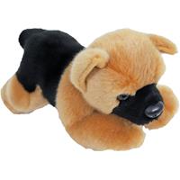 Pluche bruin/zwarte Duitse Herder hond liggend knuffel 20 cm speelgoed Bruin