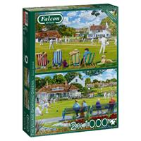 Falcon The Village Sporting Greens (2x1000 Teile) 1000 Teile Puzzle Jumbo-11309