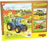 HABA 3er Puzzle-Set - Traktor und Co. - 24 Teile