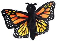 Wild Republic knuffel monarchvlinder junior 20 cm pluche zwart