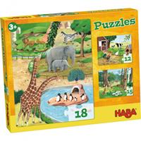 HABA 3 in 1 Puzzle-Set Tiere