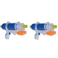 2x Waterpistolen/waterpistool blauw/wit van cm kinderspeelgoed - Waterpistolen