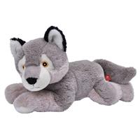 Pluche grijze wolf/wolven knuffel 30 cm speelgoed - Knuffeldier