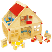 smallfoot Small Foot - Wooden Dollhouse with Furniture 23dlg.