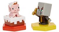 Mattel speelfiguur Minecraft Earth Boost Minis 5 cm roze/grijs