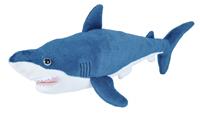 Wild Republic knuffel haai junior 38 cm pluche blauw/wit
