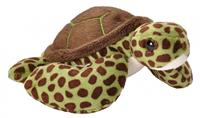 Wild Republic knuffel zeeschildpad 13 cm pluche groen/bruin