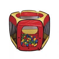 Paradiso toys Speeltent met 100 ballen 100 x 75 cm rood/geel