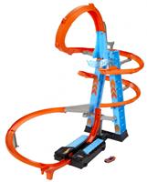 Hot Wheels racebaan Sky Crash Tower 61 cm blauw/oranje 62 delig
