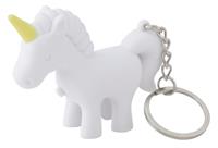 Balvi sleutelhanger Unicorn met licht 7 x 5,5 cm ABS wit