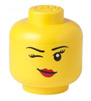 LEGO opbergbox hoofd Winky klein 16 x 18,5 cm polypropeen geel