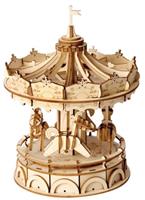 Robotime 3D puzzel Merry Go Round 17,7 cm hout naturel