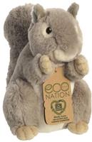 Aurora knuffel Eco Nation eekhoorn 20,5 cm pluche grijs
