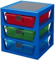 LEGO opbergrek 3 lades 37,5 x 34,5 cm polypropeen/ABS blauw