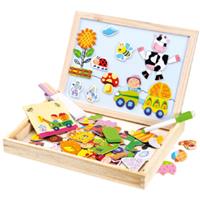 Bino 88117 - Holz-Puzzle-Box, Magnet und Schreibtafel