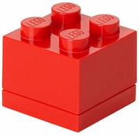 LEGO mini opbergsteen 4 noppen 4,6 x 4,3 cm polypropeen rood