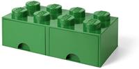 LEGO opbergsteen met lades 8 noppen 50 x 18 cm PP groen