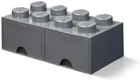 LEGO opbergsteen met lades 8 noppen 50 x 18 cm PP grijs