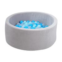 Knorrtoys knorr toys Ballenbak soft Grey inclusief 300 ballen soft blue/blue/transparent