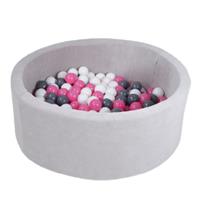 Knorrtoys knorr toys Ballenbak soft Grey inclusief 300 ballen creme/grey/rose