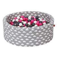 Knorrtoys knorr speelgoedballenbad zacht - Grijs white clouds - 300 ballen crème/grijs/roze