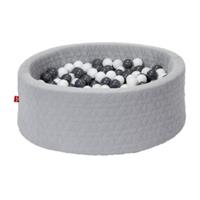 Knorrtoys knorr toys Ballenbak soft Cosy geo grey inclusief 300 ballen grijs/creme