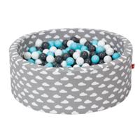 Knorrtoys knorr speelgoedballenbad zacht - Grijs white clouds - 300 ballen crème/grijs/blauw light
