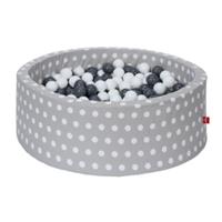 Knorrtoys knorr speelgoed kogelbad zacht - Grijze white stippen inclusief 300 ballen grijs/crème