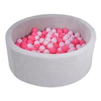 Knorrtoys Ballenbak Soft, Grey met 300 ballen soft pink, made in europe