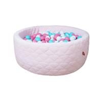 Knorrtoys knorr speelgoed ballenbad zacht - Gezellige heart roos - 300 ballen roos/crème/ light blauw