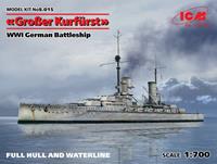 icm Großer Kurfürst (Full hull & Waterline) WWI German Battleship