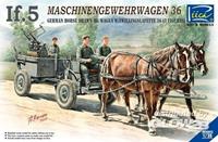 riichmodels WWII German IF-5 Horse Drawn MG Wagon wi with Zwillingslafette36