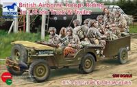 broncomodels British Airborne Troops Riding In 1/4Ton Truck & Trailer