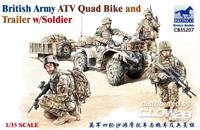broncomodels British Army ATV Quad Bike and Trailer w/Soldier