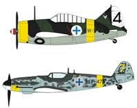 hasegawa B239 Buffalo & Messerschmitt Me BF109 G6 - Finish airforce