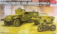 academyplasticmodel WWII Ground Vehicle Set-6 M3 Half Track & 1/4ton Amphibian Vehicle