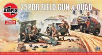 25PDR Field Gun & Quad 1:76 Vintage Classic Military Air Fix Model Kit