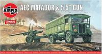 AEC Matador & 5.5inch Gun 1:76 Vintage Classic Military Air Fix Model Kit