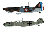 hasegawa Dewoitine D520 & Messerschmitt Me BF109 E - Battle of France