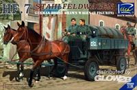 riichmodels German Hf.7 Horse drawn Steel field wage w/2Horses &2 Figures