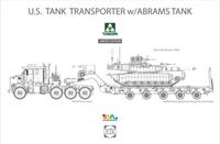 takom U.S. M1070 & M1000 70 Ton Tank Transporter w/Abrams Tank -  Limited Edition