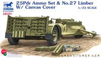 broncomodels 25pdr Ammo set&No.27 Limber w/CanvasCove