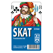 Klassisches Skatspiel, Französisches Bild, 32 Karten in Klarsicht-Box