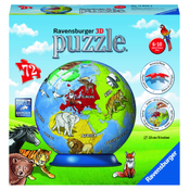 Ravensburger World Map for Kinderen 3D Puzzle Ball