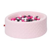 Knorrtoys knorr toys Ballenbak soft - Roze incl. 300 ballen grijs/creme/roze