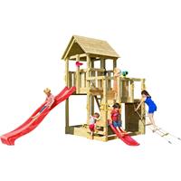 Blue rabbit Spielturm PENTHOUSE mit Rutsche 2,90 m + Babyrutsche + Kletternetz  Rot DH274