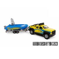 kidsglobe Kids Globe Off-Road Vehicle with Trailer and Boat.