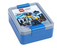 LEGO broodtrommel City junior 17 x 13,5 cm PP blauw/grijs
